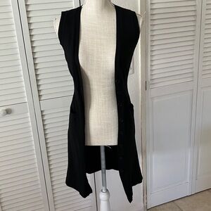 Maolaozu Stylish Black Vest with Buttons‎ light knit size M/L
